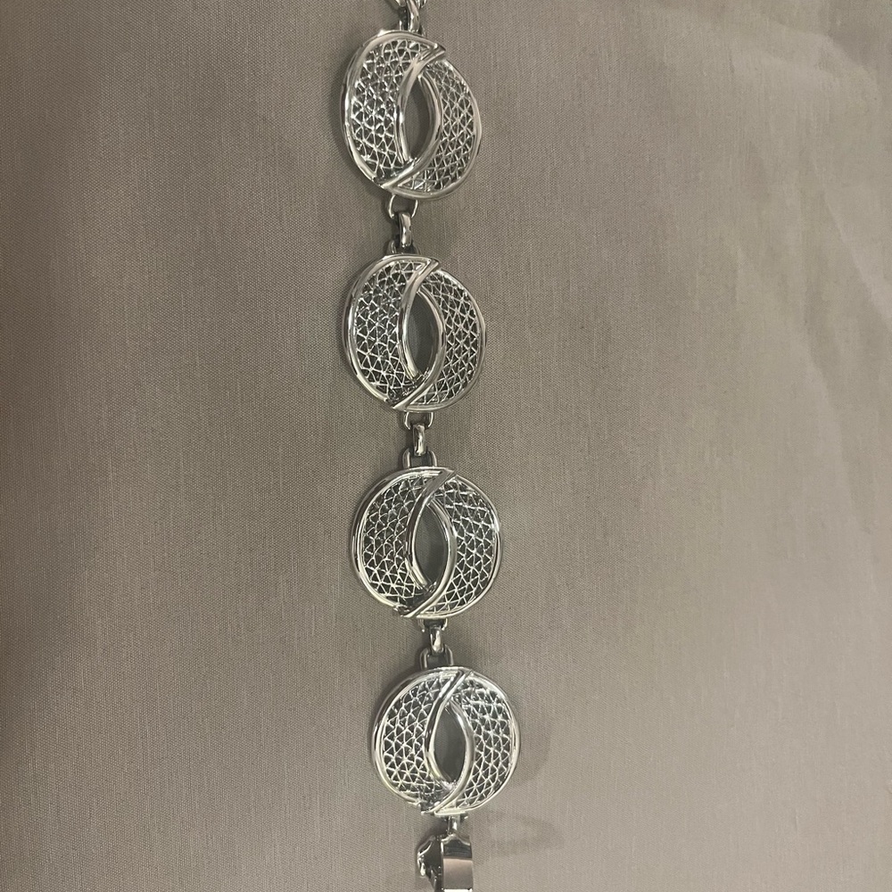 Vintage Sarah Coventry (SarahCov) Silver Tone Geometric Link Statement Bracelet
